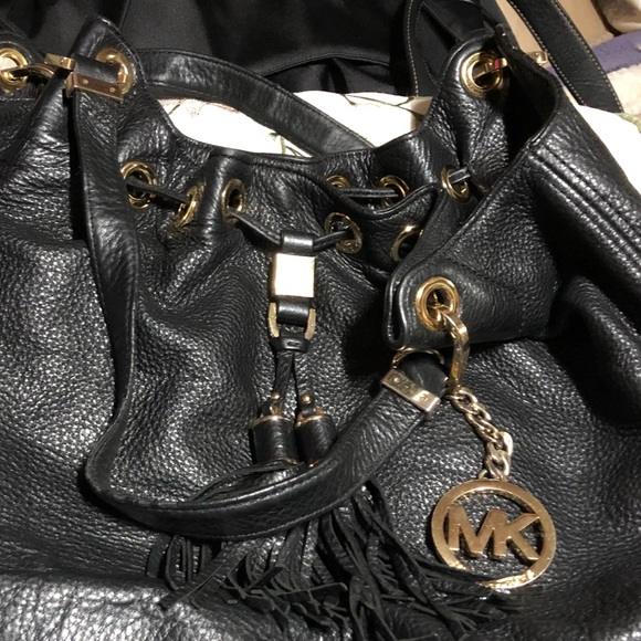 Michael Kors Small Satchel Crossbody Handbag Shoulder MK  Michael kors black leather purse